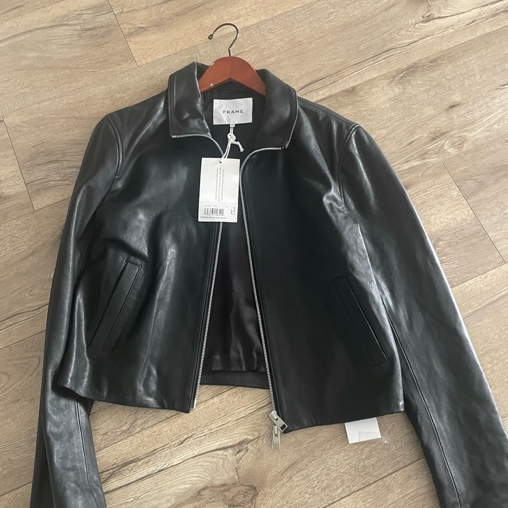 Frame Denim Women's Sleek Black Leather Jacket